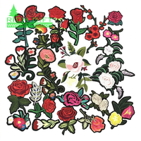 Patch brodé 3D en chenille avec logo personnalisé, appliqué thermocollant en forme de fleur pour vêtements, sacs, chapeaux