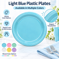 Assiettes de présentation rondes en plastique PS de couleur unie pour fêtes et dîners