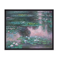 Peinture à l'huile de fleur de nénuphars impressionnistes de Monet peinte à la main