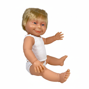 BABYLIN White Girl avec des cheveux blonds et des jouets éducatifs pour la sensibilisation au syndrome de Down - Product Image 2
