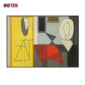 Fatto a mano moderna semplice pittura decorativa astratta versione orizzontale del famoso ritratto di Picasso Custom tela a olio <span class=keywords><strong>Texture</strong></span> - Product Image 4