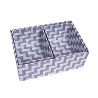 Grand panier de rangement tissé pour vêtements jouets, panier de rangement en corde de coton pliable avec poignées