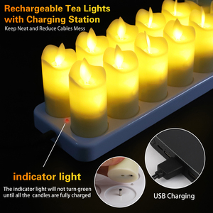 Fábrica al por mayor Sin llama y LED Velas Eléctrico Recargable Luz Amarilla Pilar LED Vela con Llama Móvil - Product Image 2