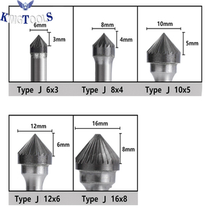 SJ 60 °   Fraise à chanfreiner en carbure de tungstène à coupe nette, queue de 1/4 po, compatible <span class=keywords><strong>Dremel</strong></span> pour le chanfreinage des vis à bois - Product Image 3