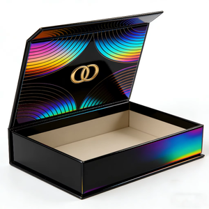 Boîte à parfum à fermeture magnétique en feuille d'or avec logo imprimé UV quadricolore et marquage à chaud pour applications cadeaux et artisanat - Product Image 1
