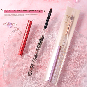 Vente en gros de pinceaux de manucure en gel UV de luxe, stylo serti au design unique avec manche transparent en nylon pour manucure et peinture - Product Image 5