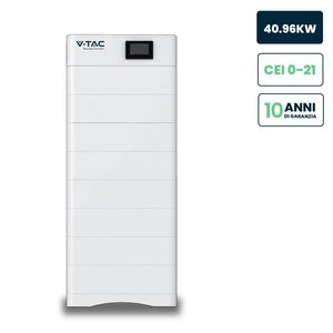 V-TAC 8 moduli di archiviazione impilabili Kit ad alta tensione 40kWh LiFePO4 integrato BMS Base industriale commerciale accumulo di energia