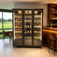 Vitrine Réfrigérée Commerciale pour Boissons, Vitrine Réfrigérée Verticale en Verre pour Bière et Vin, Réfrigérateur pour Magasin d'Alcool
