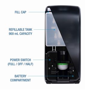 Dispensador de Jabón de Llenado a Granel Boardwalk SH900SBBW de 5.5 Pulgadas X 4 pulgadas X 12 pulgadas 900 mL Negro - Product Image 1