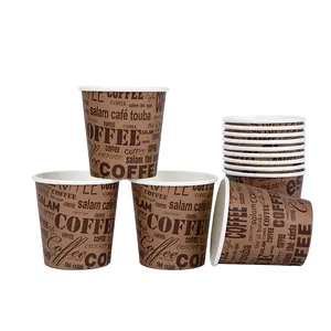 Paper Cup With Lid Quality Assurance Pe Coating Single Wall Custom Logo Hot Coffee Tea Milk Beverage 4 Oz Disposable Paper Cup