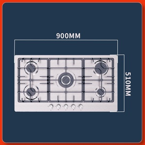 Populaire grande cuisinière à gaz à 5 brûleurs cuisinière intégrée avec hotte Support en émail GPL/NG SS casserole d'eau ustensiles de cuisine - Product Image 6