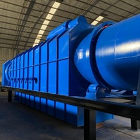 Turnkey installatie voor houtskoolverwerking, fruit- en houtresten, 3T per dag, geïntegreerde koelband, verwijdering, carbonisatieoven