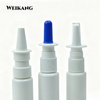 Flacon pompe nasal PET PE 10ml 20ml 25ml 80ml avec pulvérisateur à fine brume et capuchon de protection bleu, blanc, transparent