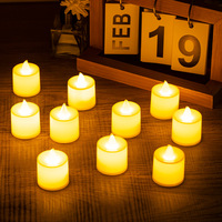 Petites Bougies Chauffe-Plat LED Électriques Blanc Chaud, sur Piles, Sans Flamme, pour Décoration de Table Pâques Noël Mariage et Fêtes