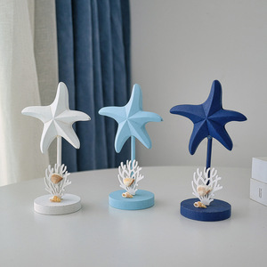 Artesanías Decorativas de Madera con Forma de Estrella de Mar, Estilo Mediterráneo, Color Sólido, Redondas, para Decoración de Mesa en Hogar o Restaurante - Product Image 1