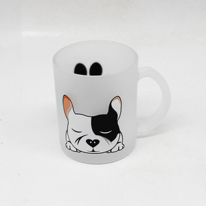 Tasse en verre dépoli avec motif de <span class=keywords><strong>bouledogue</strong></span> français-Parfait pour les boissons à la maison et au bureau - Product Image 1