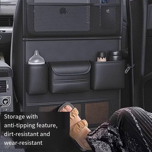Organisateur de siège arrière de voiture avec support pour tablette, 6 poches de rangement, plateau pliable, protège-dossier de siège, accessoires de voyage - Product Image 6