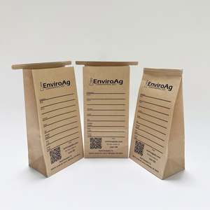 Custom logo Kraft Brown Paper Tin Tie <b>Bag</b> With Biodegradable Tin Tie Liner Soil Sample Envelopes - Product Image 1