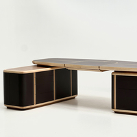 Table en bois Mobilier de bureau modulaire Bureau de direction Nouveau design Dessus de table moderne Bureau gris en bois de noyer