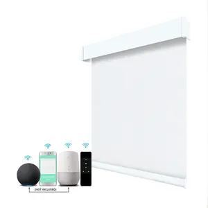 Smart Remote Control WiFi Google APP Automatic Blackout Adjustable Daylight Fabric Rechargeable Motorized Roller Blinds