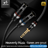 Câble audio Hi-Fi OFC 6,5 mm vers double XLR mâle/femelle avec gaine en PVC pour amplificateur de puissance, haut-parleur, lecteur CD