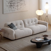 Ensemble de canapés modulaires Zayshine, style nordique moderne, luxe, velours sherpa blanc crème, salon, 3 places, forme en I, hôtel, villa, canapé de détente