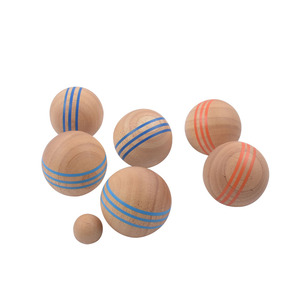 Jeu de boules en <span class=keywords><strong>bois</strong></span> personnalisées de 72mm pour l'extérieur, pelouse, plage, jardin, boccia, pétanque - Product Image 1