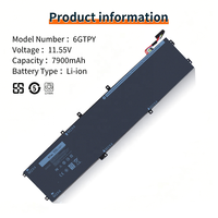 Batterie d'ordinateur portable OEM 97Wh 6GTPY pour DE LL XPS 15-9560/9550/9570 Precision 5510 5520 5530 M5510 M5520 Series