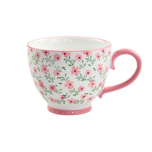 Taza de cerámica pintada con un diseño floral original, de alto valor estético, adecuada para el hogar, la oficina, el desayuno, el café, la leche o el agua. - Product Image 5