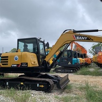 Excavadora Usada SANY SY60 de 6 Toneladas, Retroexcavadora de Orugas con Cucharón de 0.3m³ para Maquinaria de Construcción