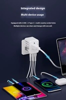 World Plug GaN Adaptor perjalanan Multi Plug, 35W pengisi daya seluruh dunia Adaptor perjalanan Universal internasional dengan Usb dan Tipe c