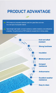 Anti-UV luz solar dispersión Frp vidrio techo azulejo lluvia proteger techo edificio RV <span class=keywords><strong>Fireproo</strong></span> paneles de pared Interior para limpiar Panel FRP - Product Image 4