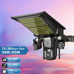 מצלמת אבטחה סולארית VANTONE 8MP עם עדשה כפולה, דגם V380 Pro, 4K, עם כרטיס סים 4G, תאורת רחוב סולארית עם מצלמה - Product Image 1