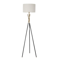 Lampadaire de Chambre Moderne et Minimaliste, Lampe LED sur Pied en Fer, Style Nordique avec Bois, Rond Blanc, Idéal Salon, 15-30 m²