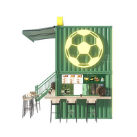 Conteneur en acier extensible de 20 pieds, café, boutique préfabriquée, Coupe du monde de football 2026, pub, cuisine, restaurant de restauration rapide