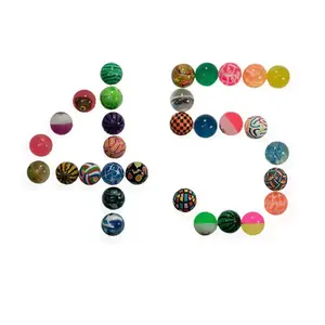 45Mm Kleurrijke Gemengde Hoge Stuiterende Ballen Bulk Rubber Bouncy Speelgoed Bal 45Mm Voor Automaat