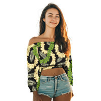 Blusas elegantes con hombros descubiertos para mujer, blusas, ropa Hawaiana de Samoa Tribal Polinesia, blusa de diseño personalizado para mujer
