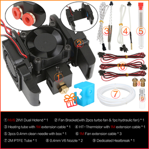 3DSWAY Kép Màu Vòi Phun Hotend Kit 2 Trong 1 Ra Đùn Head Hot End <span class=keywords><strong>Module</strong></span> Quạt Làm Mát Bracket Kit <span class=keywords><strong>3D</strong></span> Pritnter Bộ Phận - Product Image 6