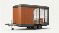 Maison mobile portable de luxe en verre pour glamping, mini-maison préfabriquée, cabane de villégiature de plage, maison d'hôtes insulaire en acier