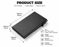 Porte-cartes de crédit RFID en alliage d'aluminium et acier inoxydable, personnalisé avec logo, pour hommes, fin et minimaliste, usiné CNC