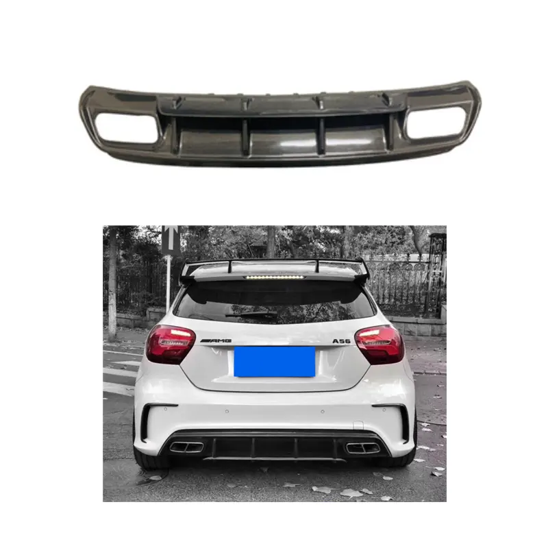 Lame de pare-choc arrière pour voiture en Fiber de carbone, accessoire pour véhicule, Mercedes classe A W176, mise à niveau AMG A45