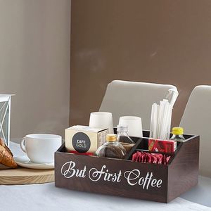 Organizador de Estación de Café de Madera, Accesorios de Bar Estilo Rústico, Venta al Por Mayor Personalizada - Product Image 3