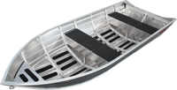 Petit Bateau Économique de 5,5 m avec Coque Durable en Aluminium de 3 mm pour la Pêche en Étang
