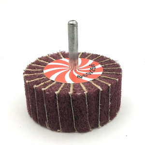 Roue à lamelles en nylon montée sur tige, outil abrasif non tissé <span class=keywords><strong>avec</strong></span> axe pour le ponçage du métal/de l'acier inoxydable - Product Image 3