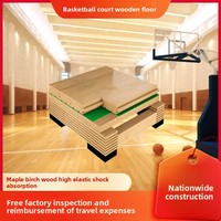 Plancher en bois d'érable massif multi-sports FH Sports pour intérieur, 22 mm d'épaisseur, antidérapant, résistant à l'usure, écologique, absorption des chocs