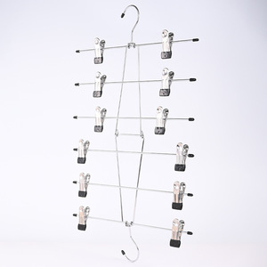 Wholesale Space Saving <b>Hanging</b> Closet Organizer 6 Tiers Skirt Hangers Pant with Clips & 360. Swivel Hook - Product Image 1