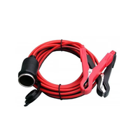 12V/24V Fixed Thread Cigarette Lighter Socket Extension Cable Cigarette Lighter Base with Clip Wire Connector Accessories