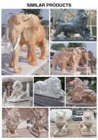 Grande statue de lion sculptée à la main en marbre blanc naturel, sculpture assise pour la décoration d'une villa, d'un jardin ou d'une entrée d'hôtel