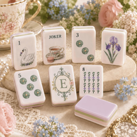 Juego de Mahjong Americano de Lujo Monet Garden, 160 Fichas, Diseño Estético de Cisnes y Flores, Regalo Premium para Eventos Sociales y Fiestas del Té