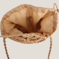 Sac fourre-tout en paille tressée au crochet fait main, design ajouré avec doublure en polyester pour femme, idéal pour l'été, la plage, les voyages et un usage quotidien